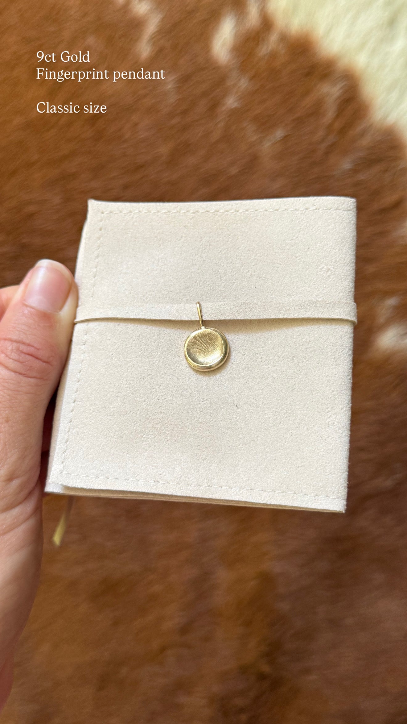 Gold Fingerprint Pendant - In Person / Local